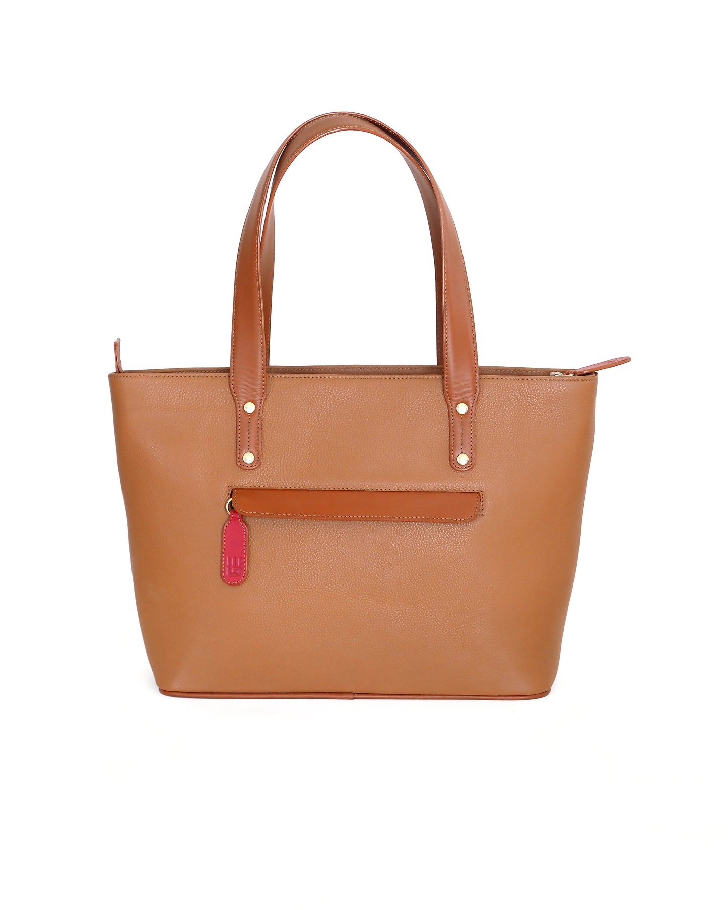 Jeannette — Leather Tote Bag with Zipper