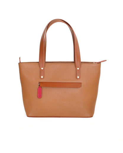 Jeannette — Leather Tote Bag with Zipper