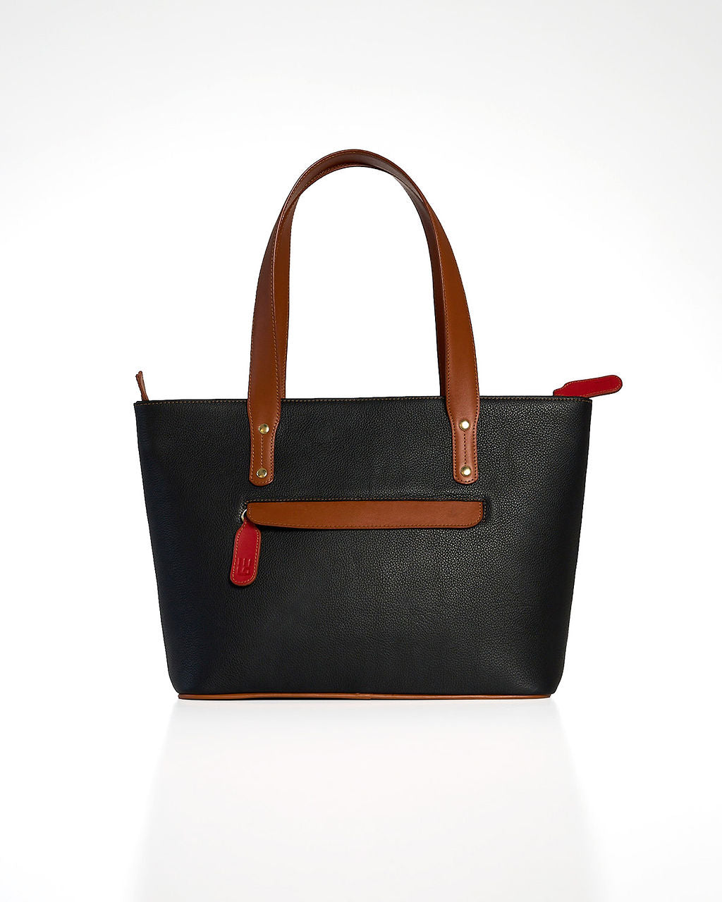 Jeannette — Leather Tote Bag with Zipper