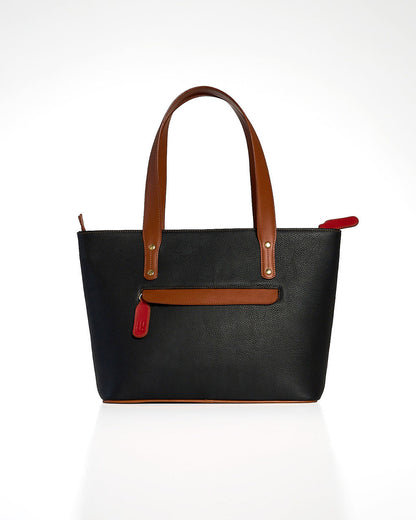 Jeannette — Leather Tote Bag with Zipper