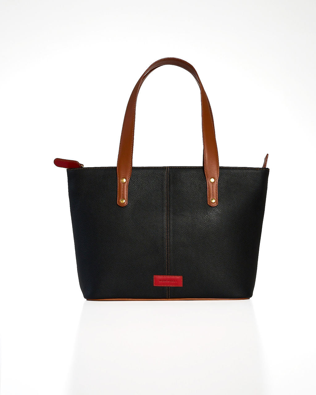 Jeannette — Leather Tote Bag with Zipper