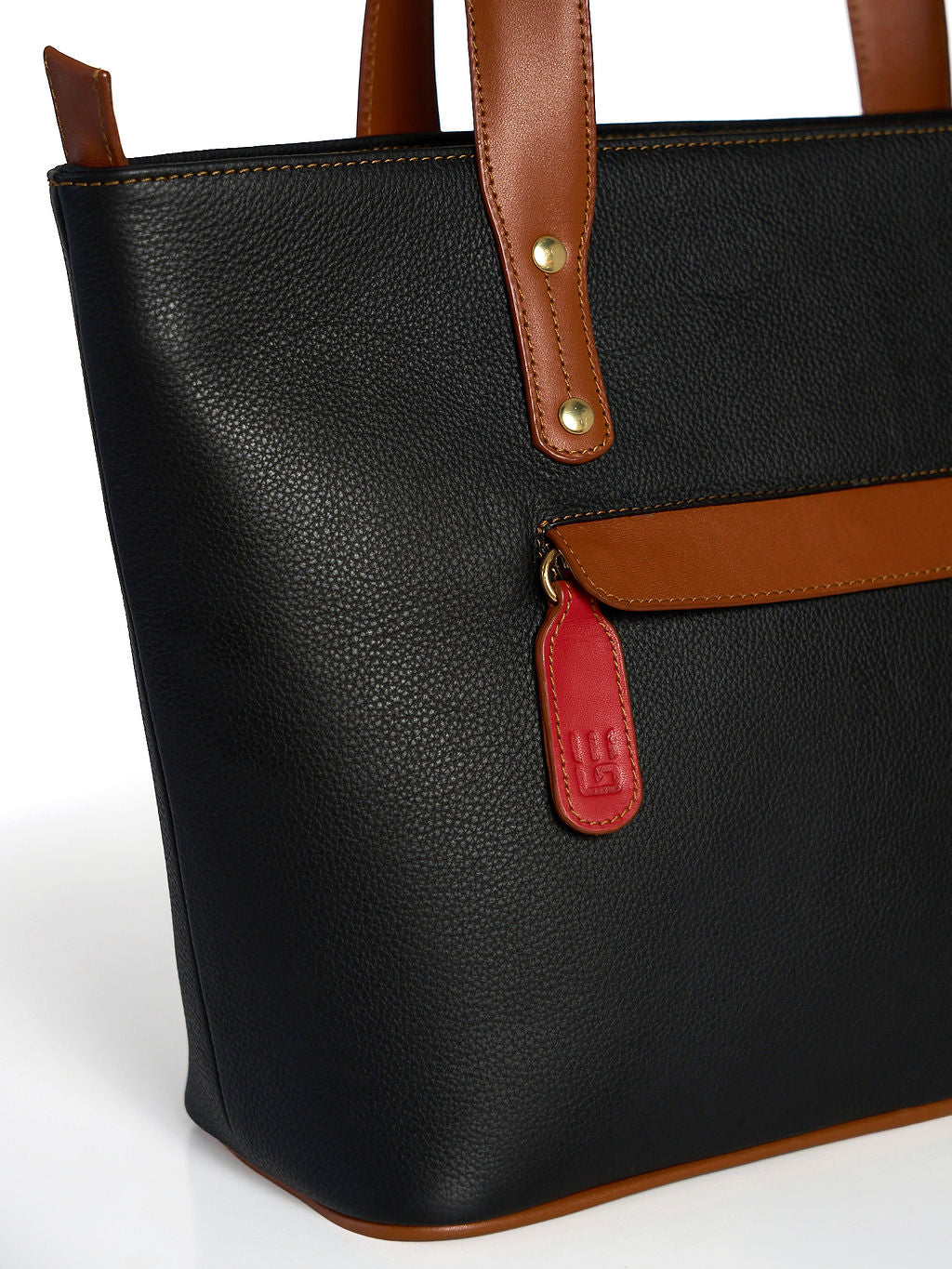 Jeannette — Leather Tote Bag with Zipper