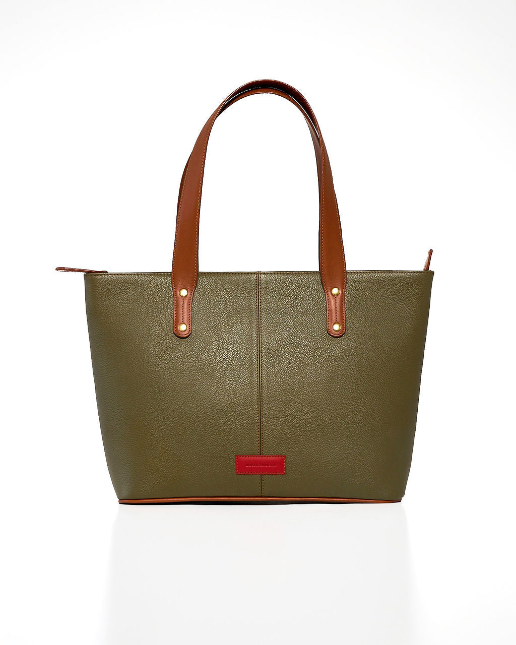 Jeannette — Leather Tote Bag with Zipper