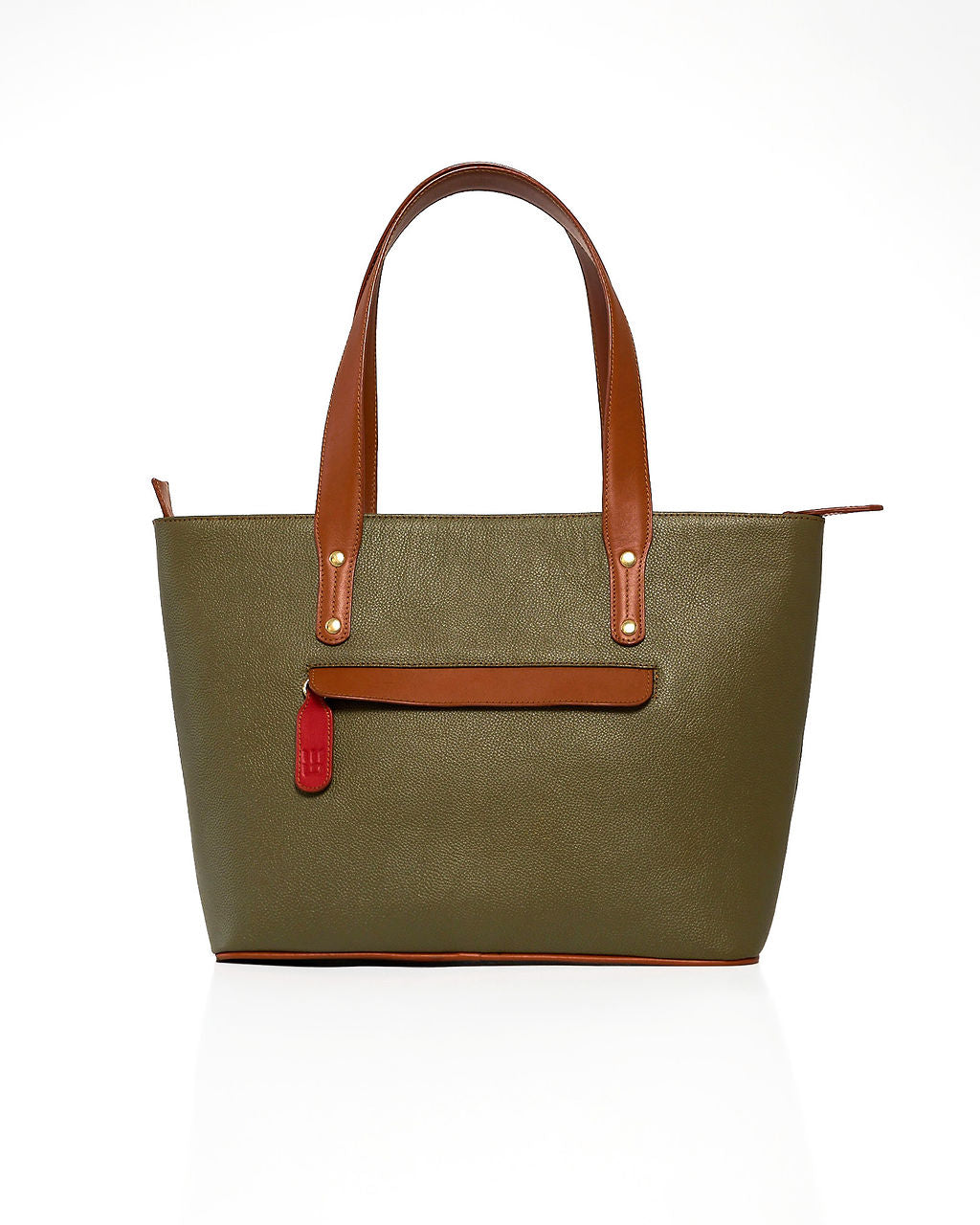 Jeannette — Leather Tote Bag with Zipper
