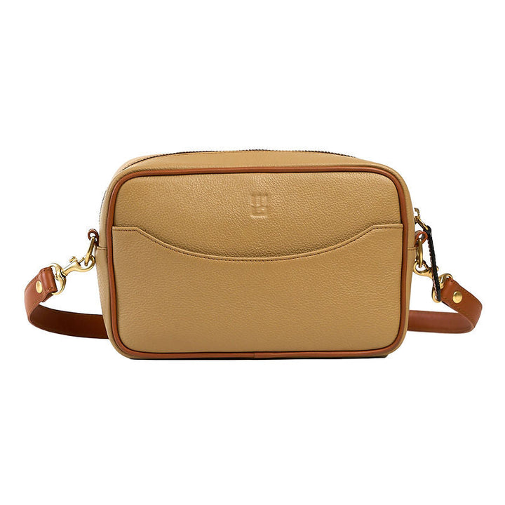 Paola — Leather Crossbody Camera Bag palomino with camel