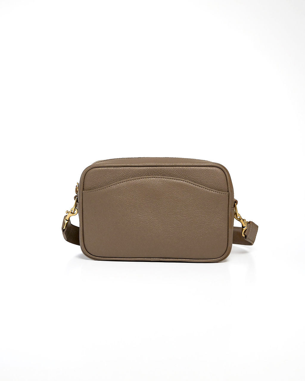 Paola Icon — Leather Crossbody Camera Bag taupe