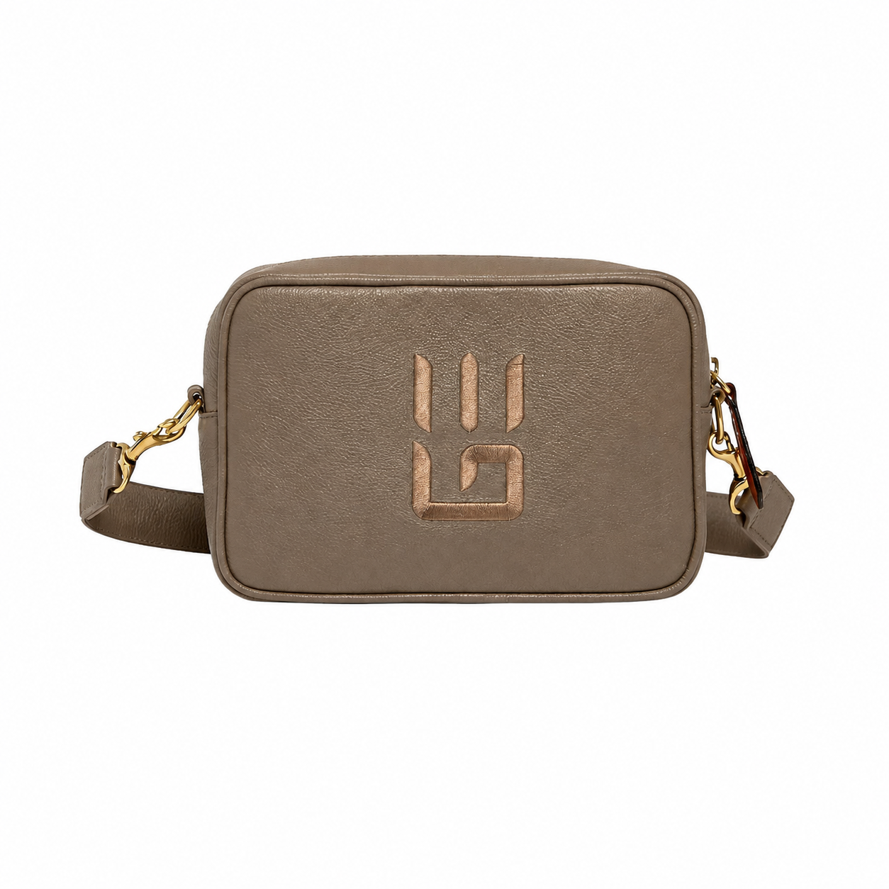 Paola Icon — Leather Crossbody Camera Bag taupe