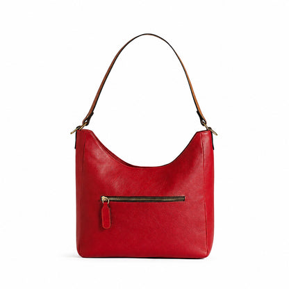 Desirée — Bolso hobo de piel rojo y tan