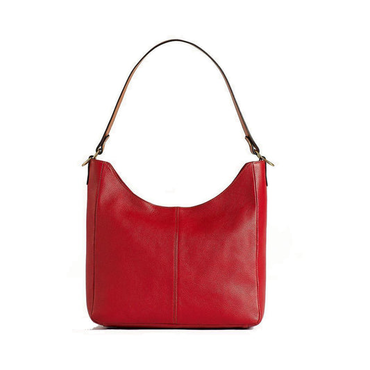 Desirée — Bolso hobo de piel rojo y tan