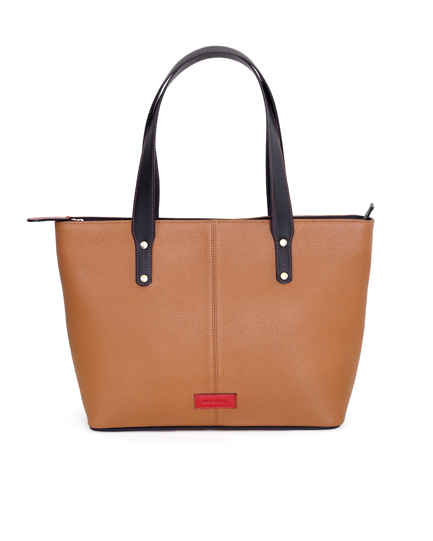Jeannette — Leather Tote Bag with Zipper