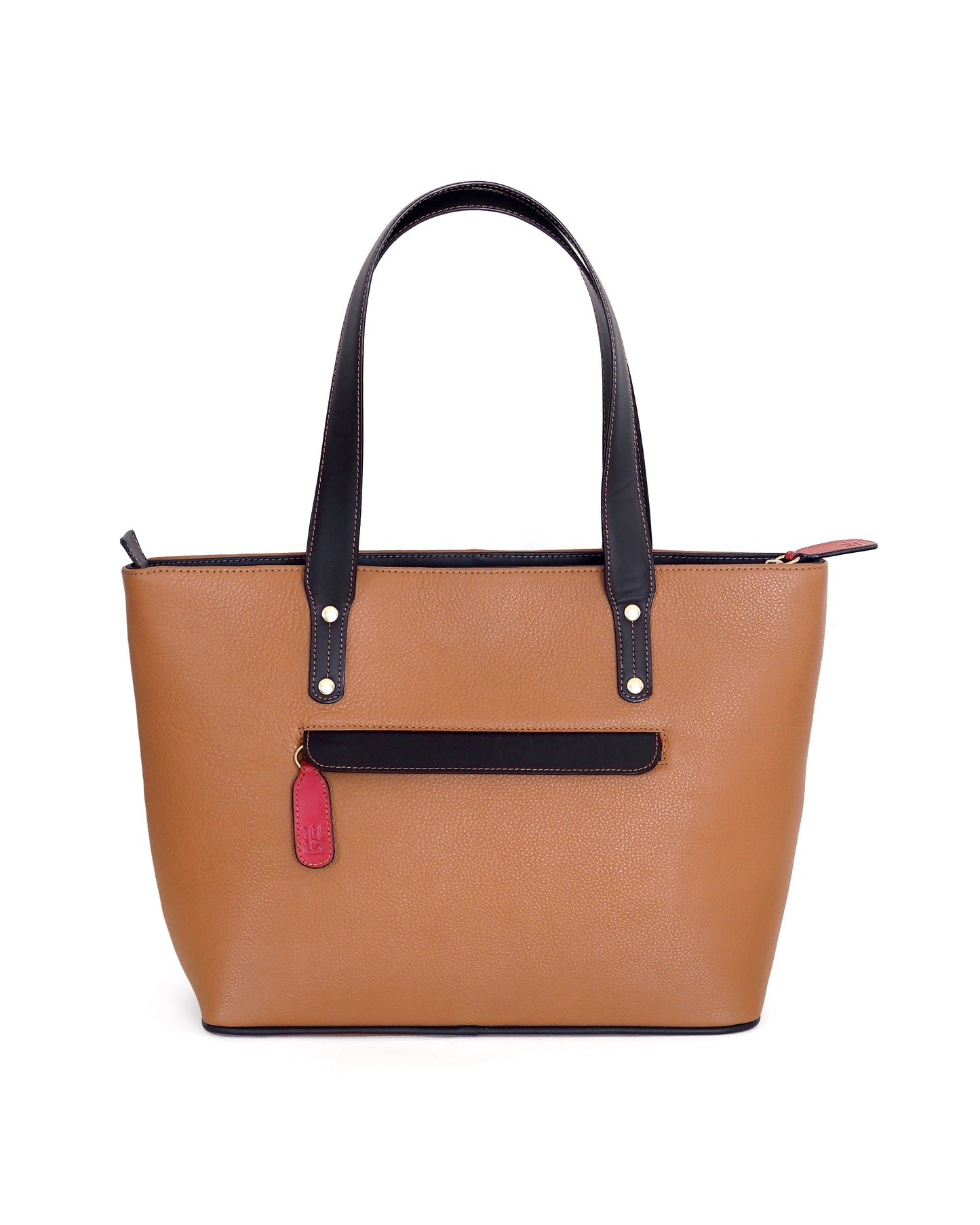 Jeannette — Leather Tote Bag with Zipper