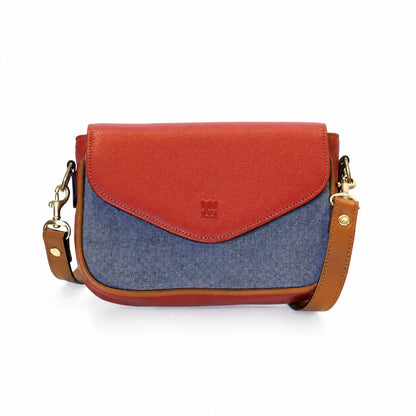 Julia — Mini bandolera de cuero roja