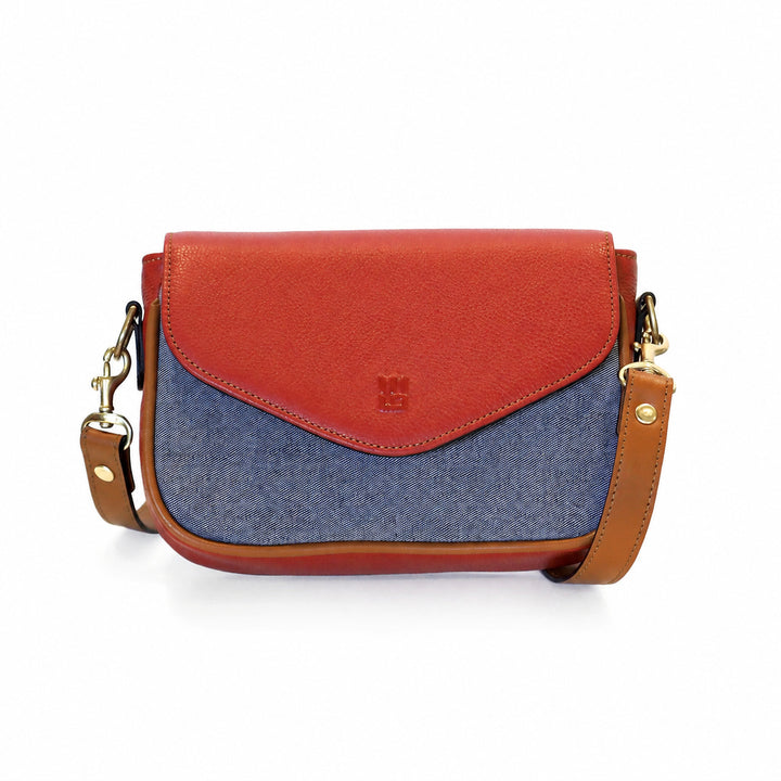 Julia — Mini bandolera de cuero roja